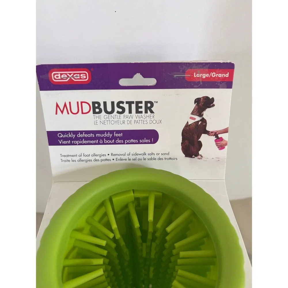 Dexas MudBuster Portable Dog Paw Washer Large Green Silicone Bristles 69676 GRN‎